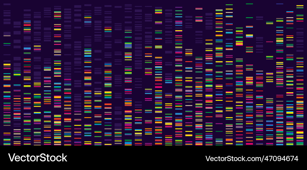 Genomic Data Sequence Visualization vector image