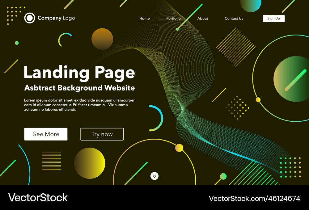 Gradient abstract background landing page Gradient abstract background landing page vector image