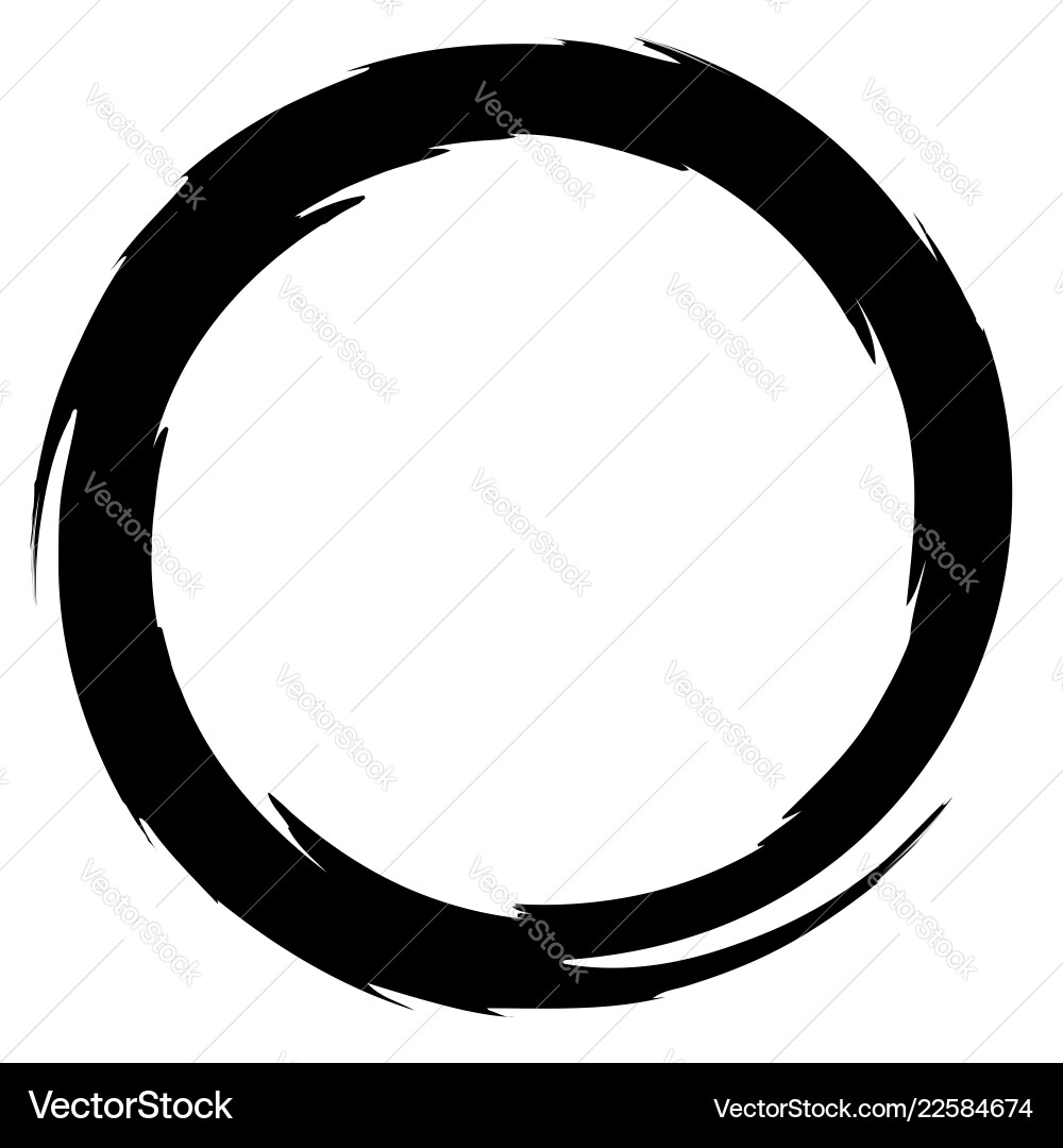 Grungy smeared circle abstract splash shape Grungy smeared circle abstract splash shape vector image