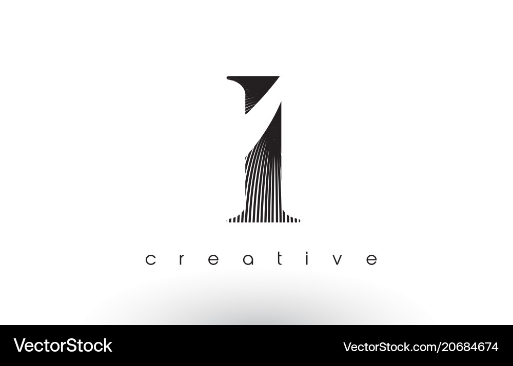 I logo design with multiple lines and black Vector Image