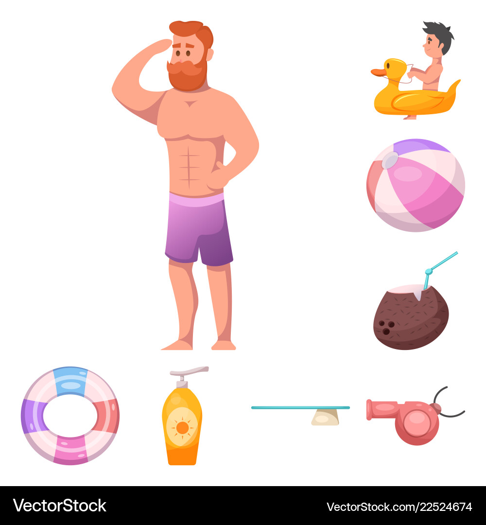 Isolated object of pool and swimming symbol Isolated object of pool and swimming symbol vector image