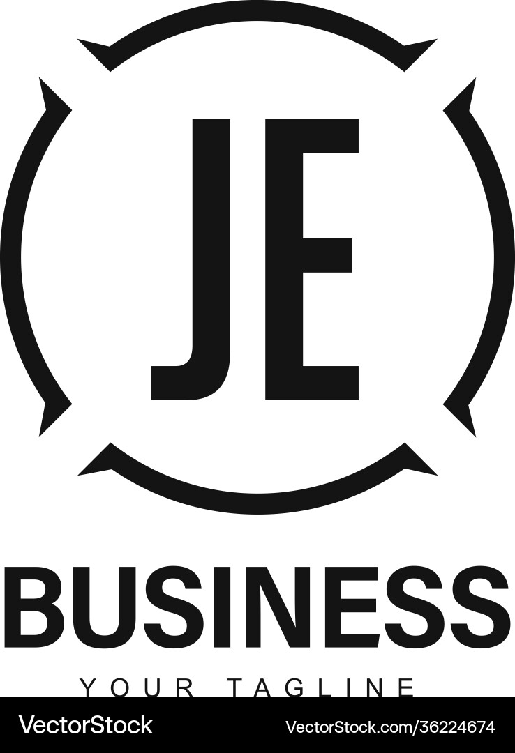 Je initial a logo design with abstract style vector image