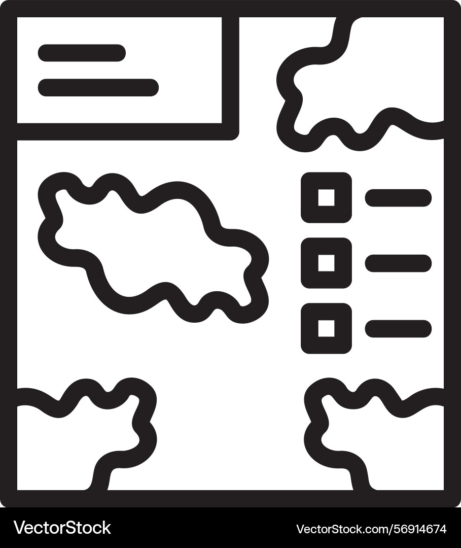 Map linear style icon design vector image