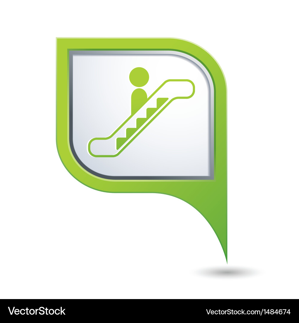 Map pointer with escalator icon vector image