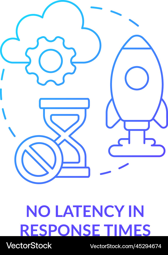 No latency in response times blue gradient No latency in response times blue gradient vector image