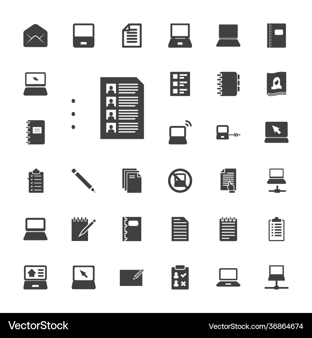 Notebook icons vector image