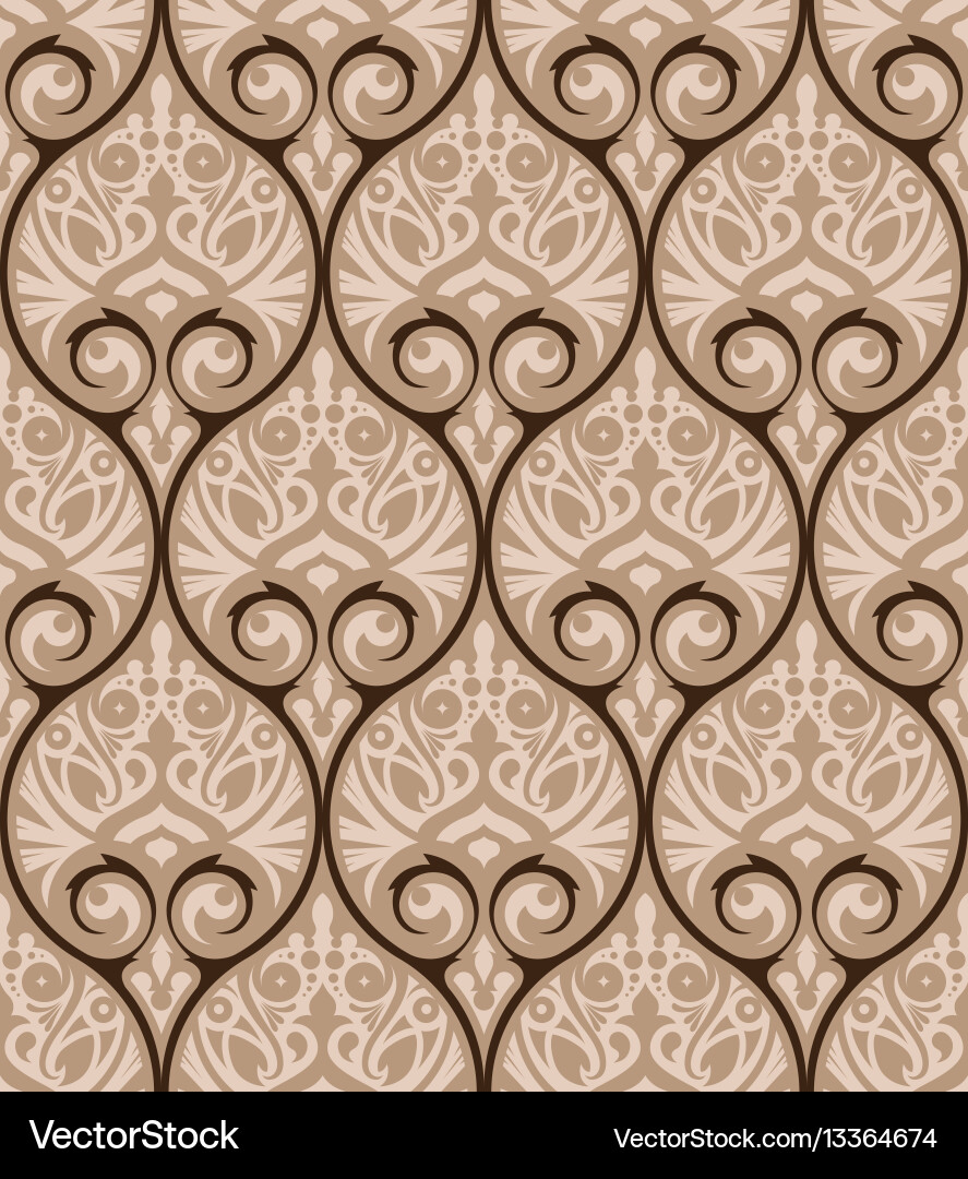 Ornate Damask Pattern Vector Image