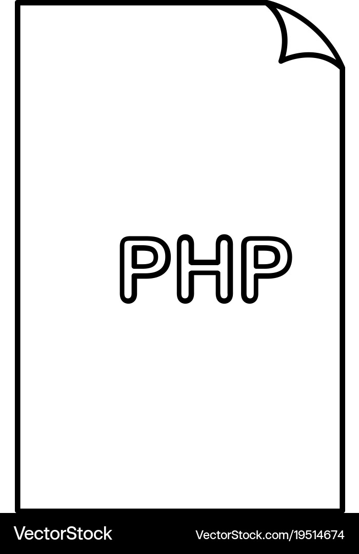 Php Format Dokumentzeile Symbol Umriss Zeichen linear Vektorbild