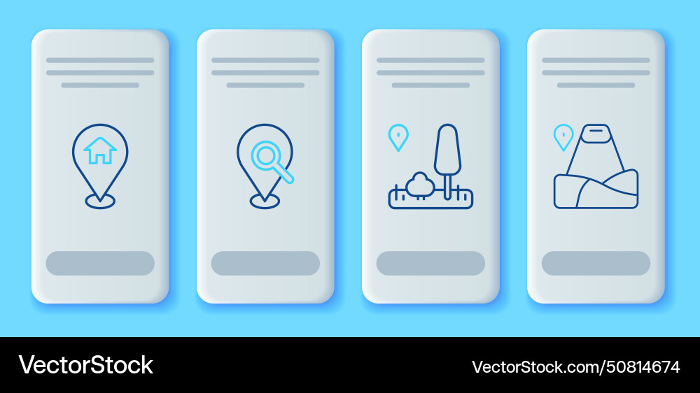 Set line search location city map navigation Set line search location city map navigation vector image