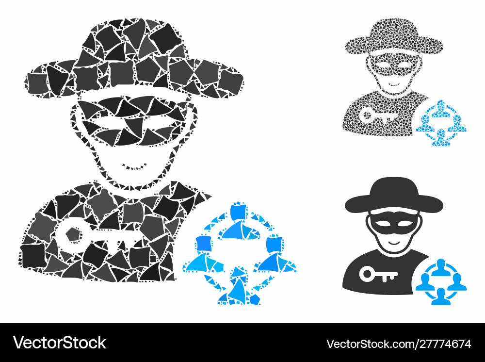Social hacker composition icon inequal elements Social hacker composition icon inequal elements vector image