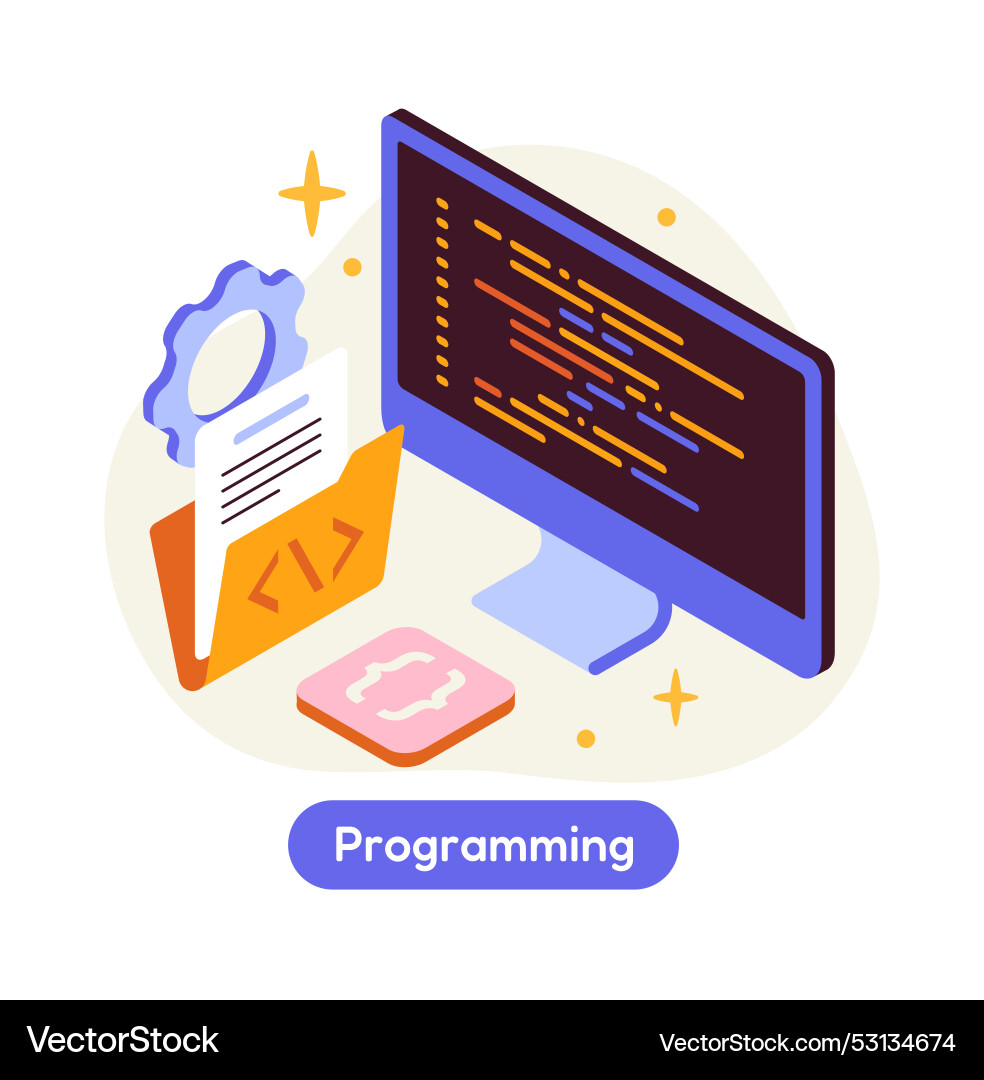 Software development stage process of developing Software development stage process of developing vector image