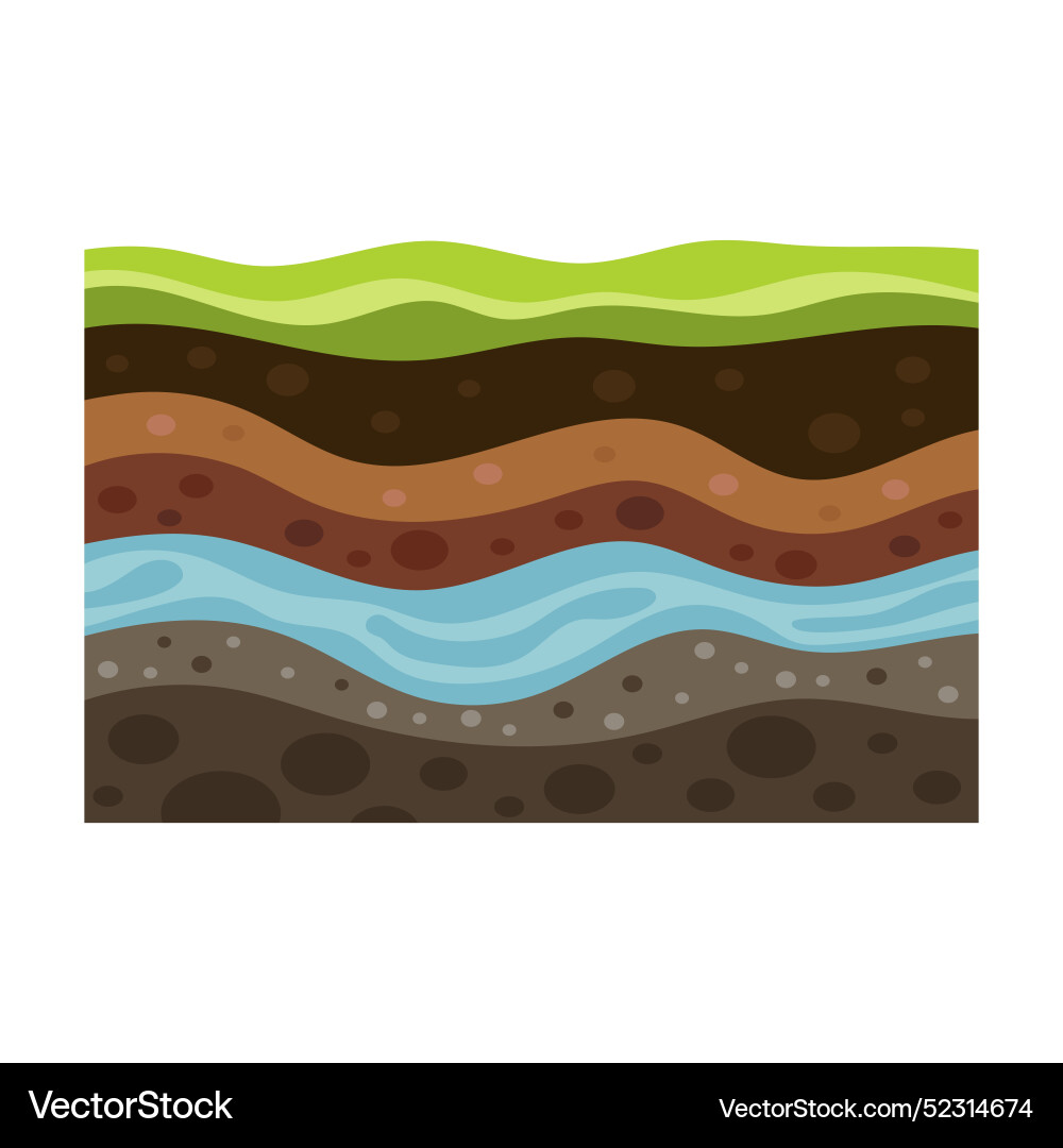 Soil Layer Cross-Section Vector Image