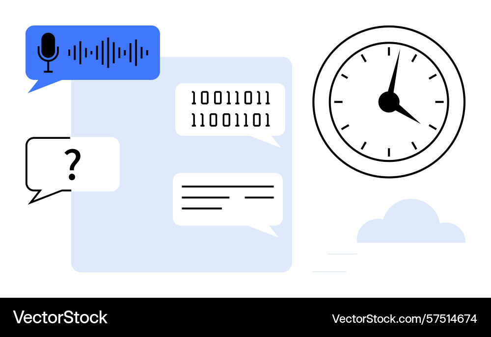 Speech recognition data encoding and time Speech recognition data encoding and time vector image