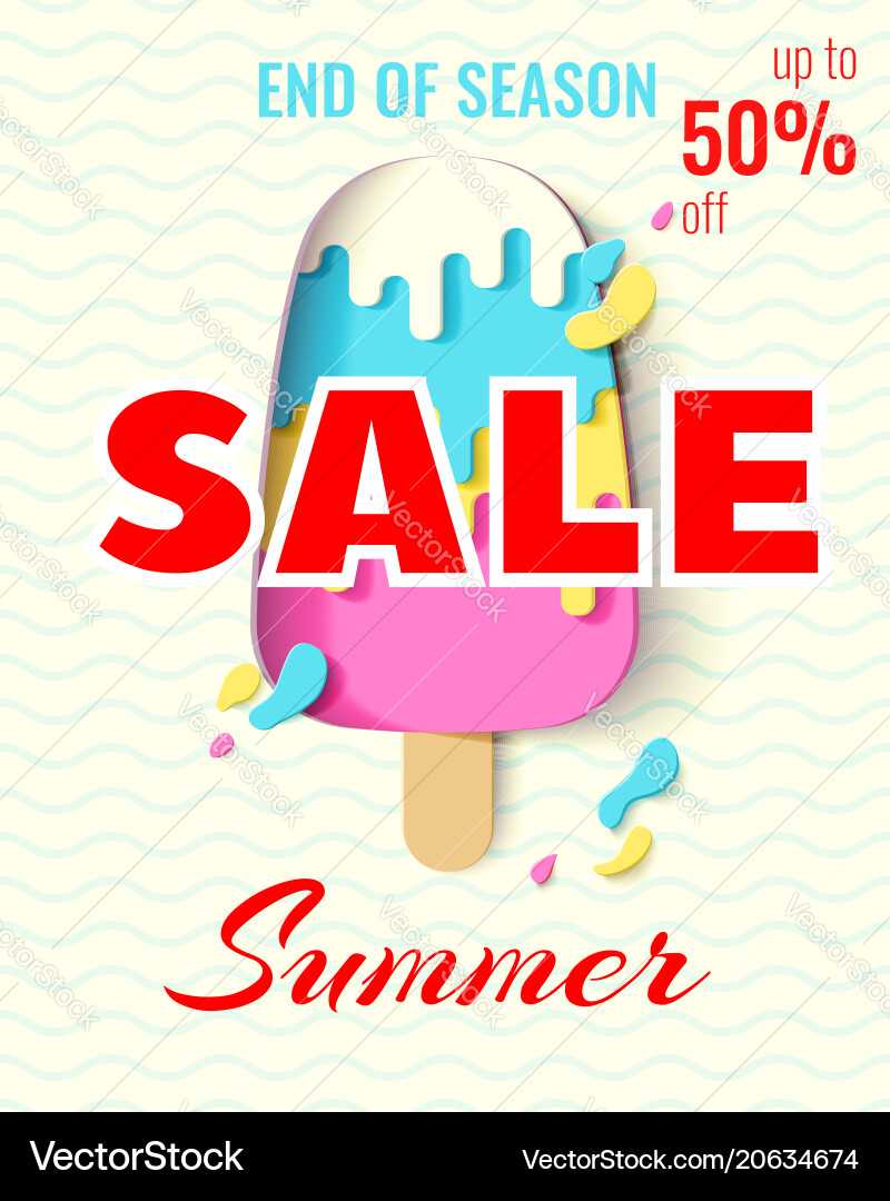 Summer sale template banner vector image