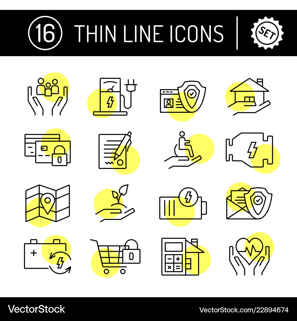 Thin line editable stroke icons set Thin line editable stroke icons set vector image