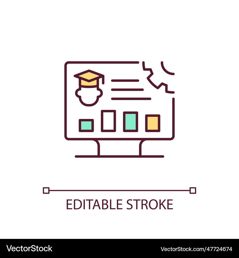 Thin line icon with predictive analytics concept Thin line icon with predictive analytics concept vector image