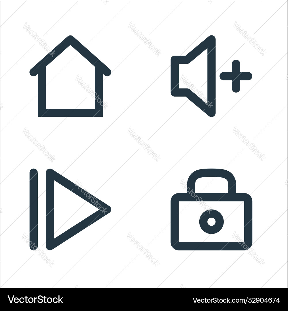 User interface line icons linear set quality User interface line icons linear set quality vector image