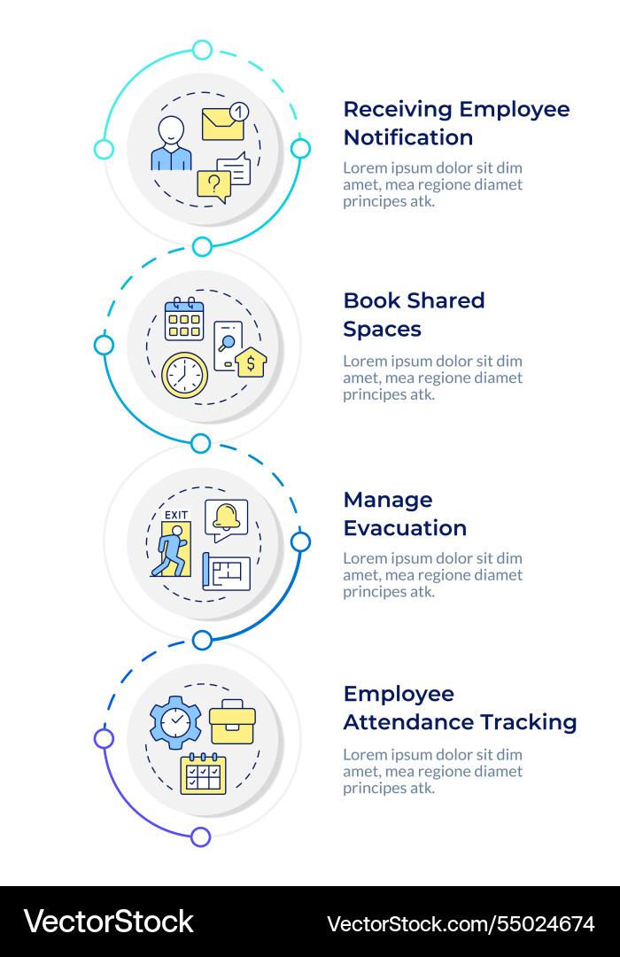 Vms software features infographic design template Vms software features infographic design template vector image
