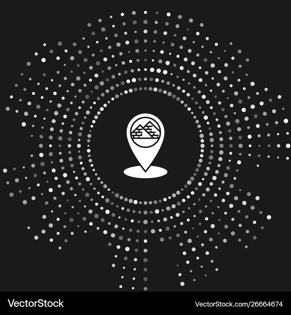 White map pointer with egypt pyramids icon White map pointer with egypt pyramids icon vector image