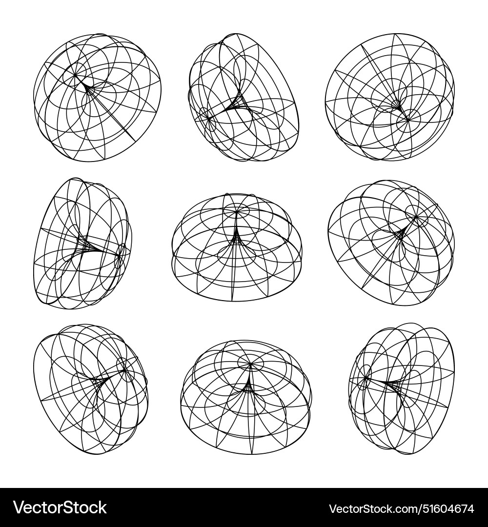 Wireframe lined shapes perspective mesh 3d grid Wireframe lined shapes perspective mesh 3d grid Vector Image