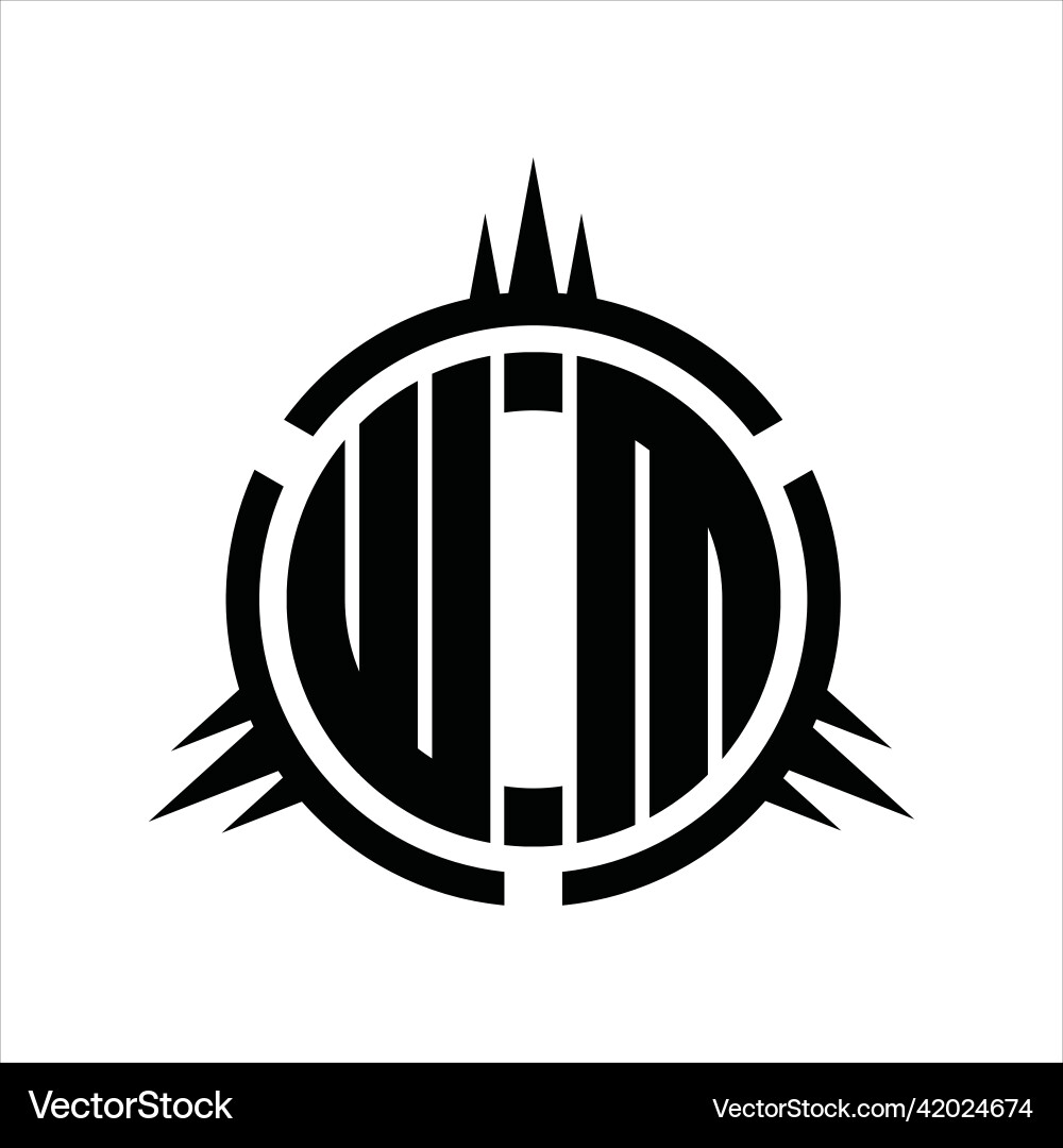 Wm logo monogram circle element design template vector image