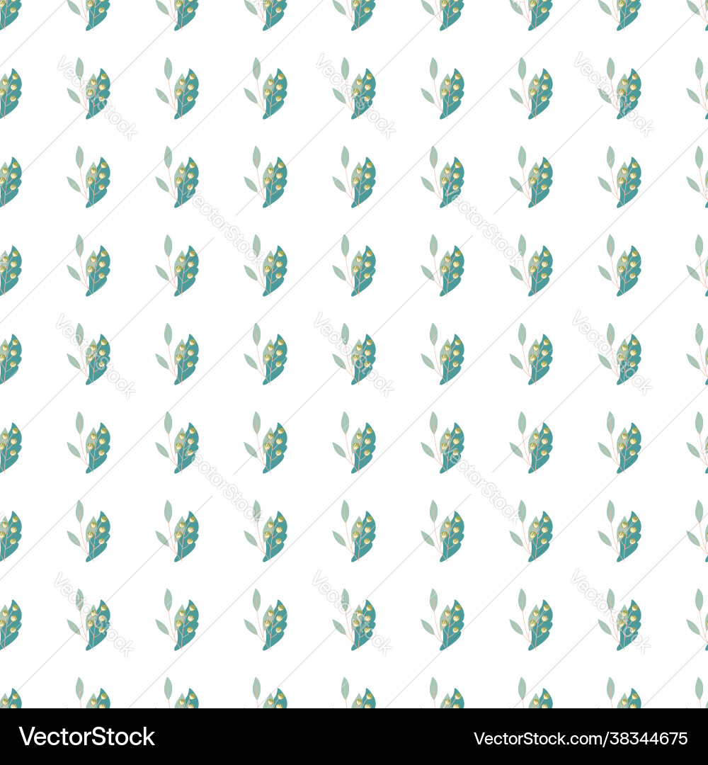 Abstract botanic seamless pattern with little Abstract botanic seamless pattern with little Vector Image