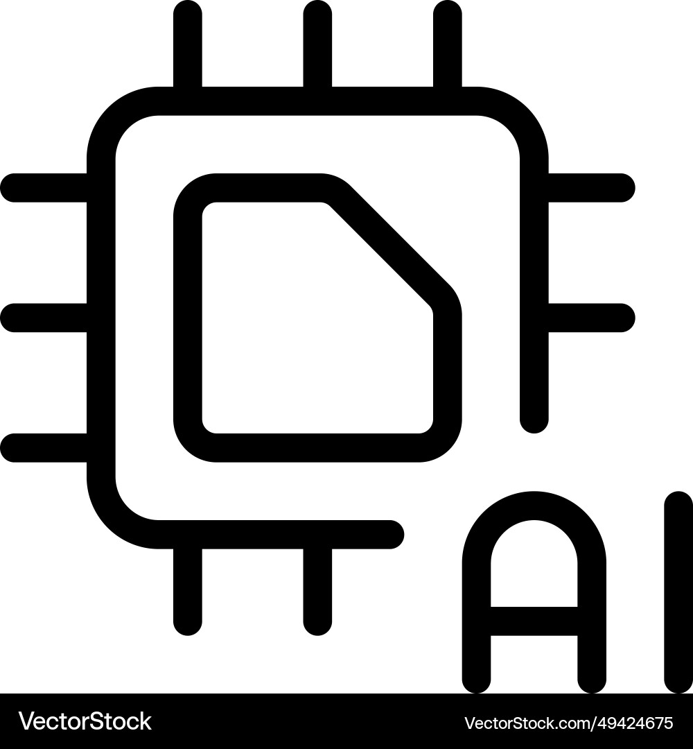 Ai chip with high computing power vector image