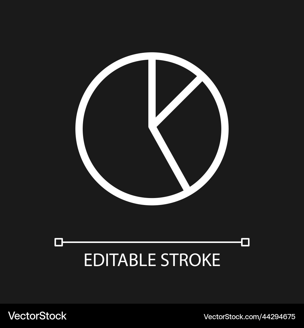 Circle chart pixel perfect white linear ui icon Circle chart pixel perfect white linear ui icon vector image