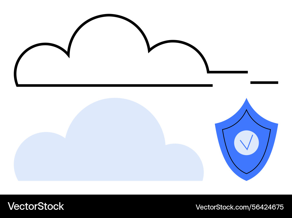 Cloud computing security concept with shield Cloud computing security concept with shield vector image
