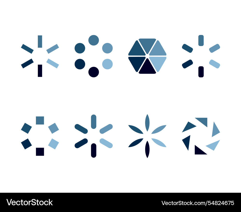 Collection loading bar status icon set of loaded Vector Image