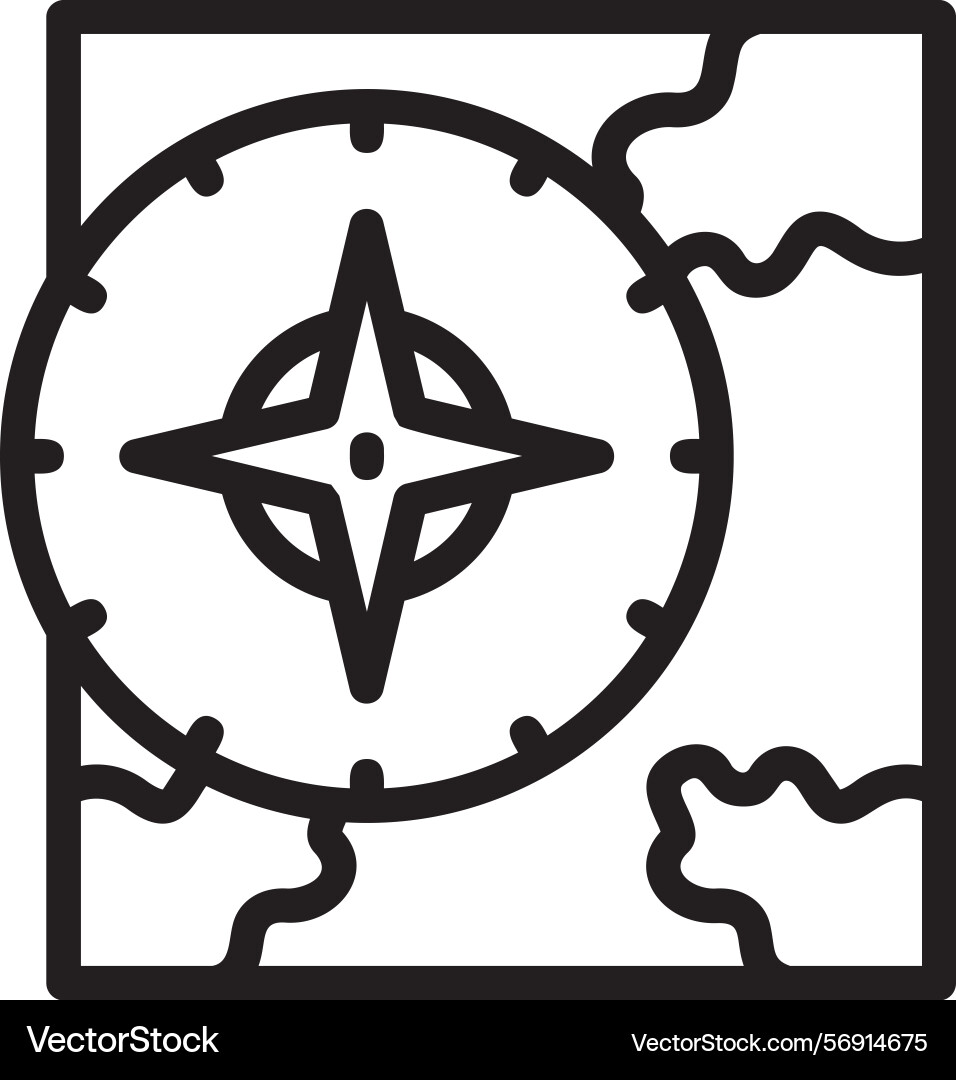 Compass linear style icon design Vector Image