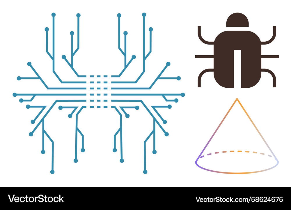 Elektronik Debugging Network Vektorbild