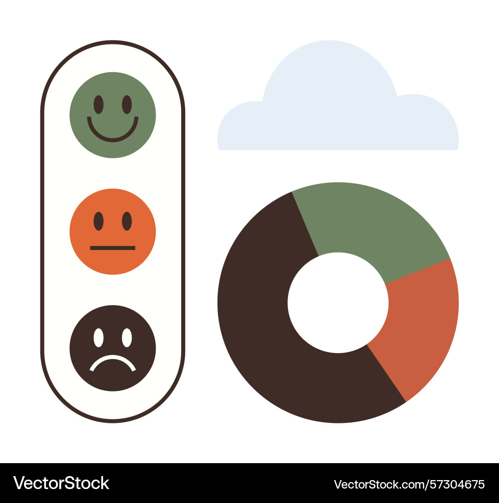 Feedback gauge with emoticons and circular graph Feedback gauge with emoticons and circular graph vector image