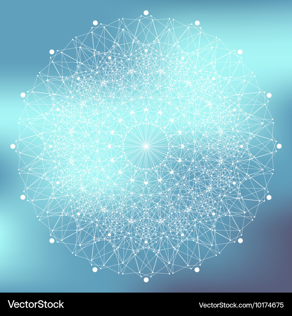 Geometric abstract connected line with dots big Vector Image