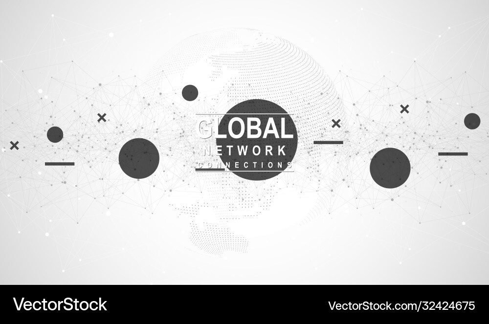 Global network connection concept big data vector image