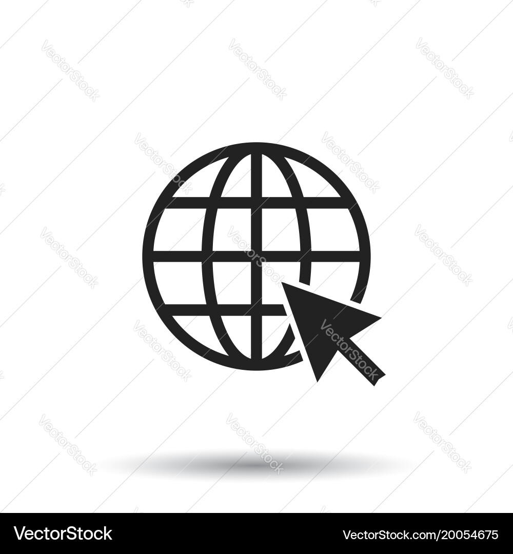 Go to web icon internet flat for website on white vector image