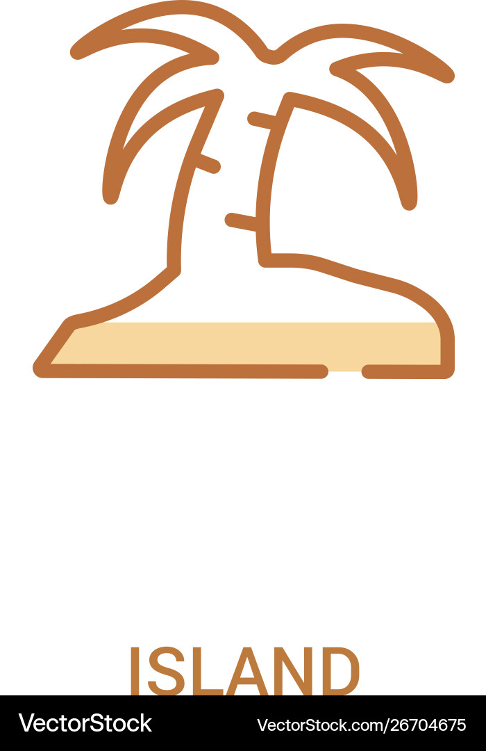 Island concept 2 colored icon simple line element Island concept 2 colored icon simple line element vector image
