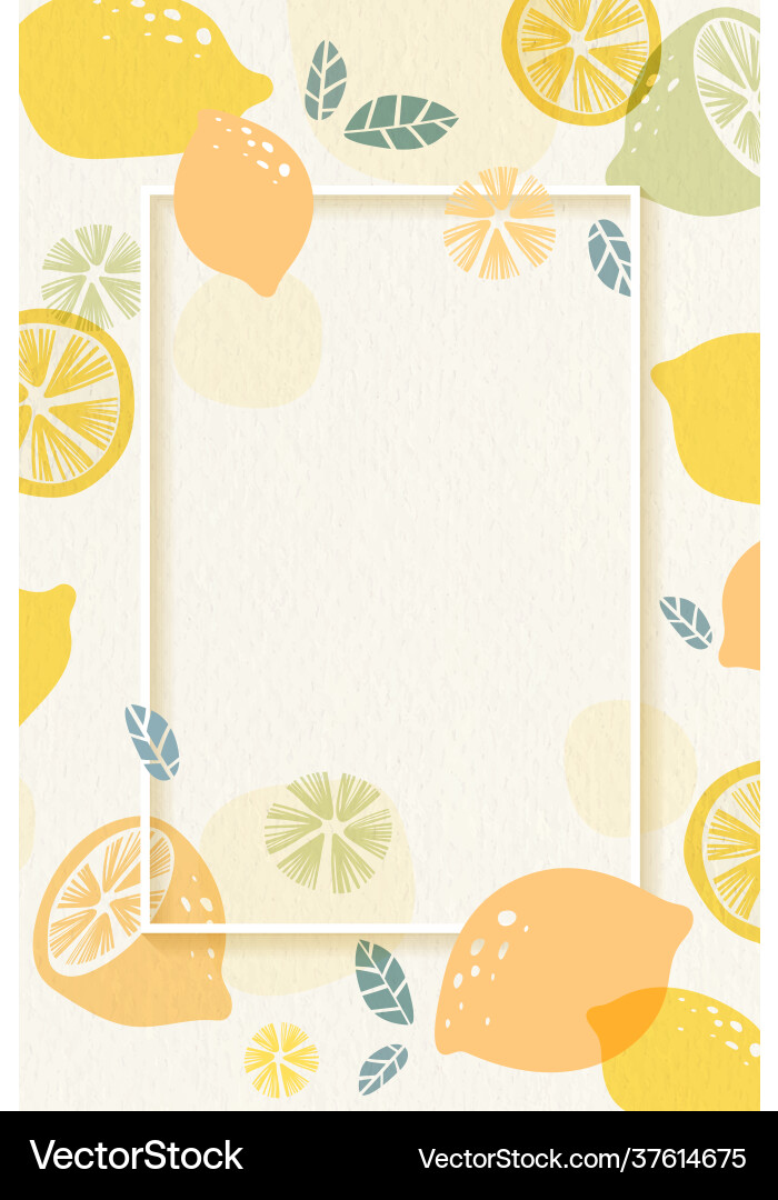 Lemon patterned frame Vector Image