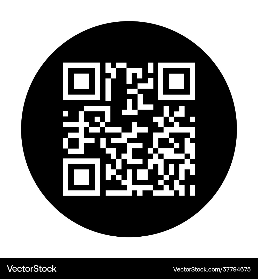 Qr code icon isolated on white background digital Qr code icon isolated on white background digital vector image