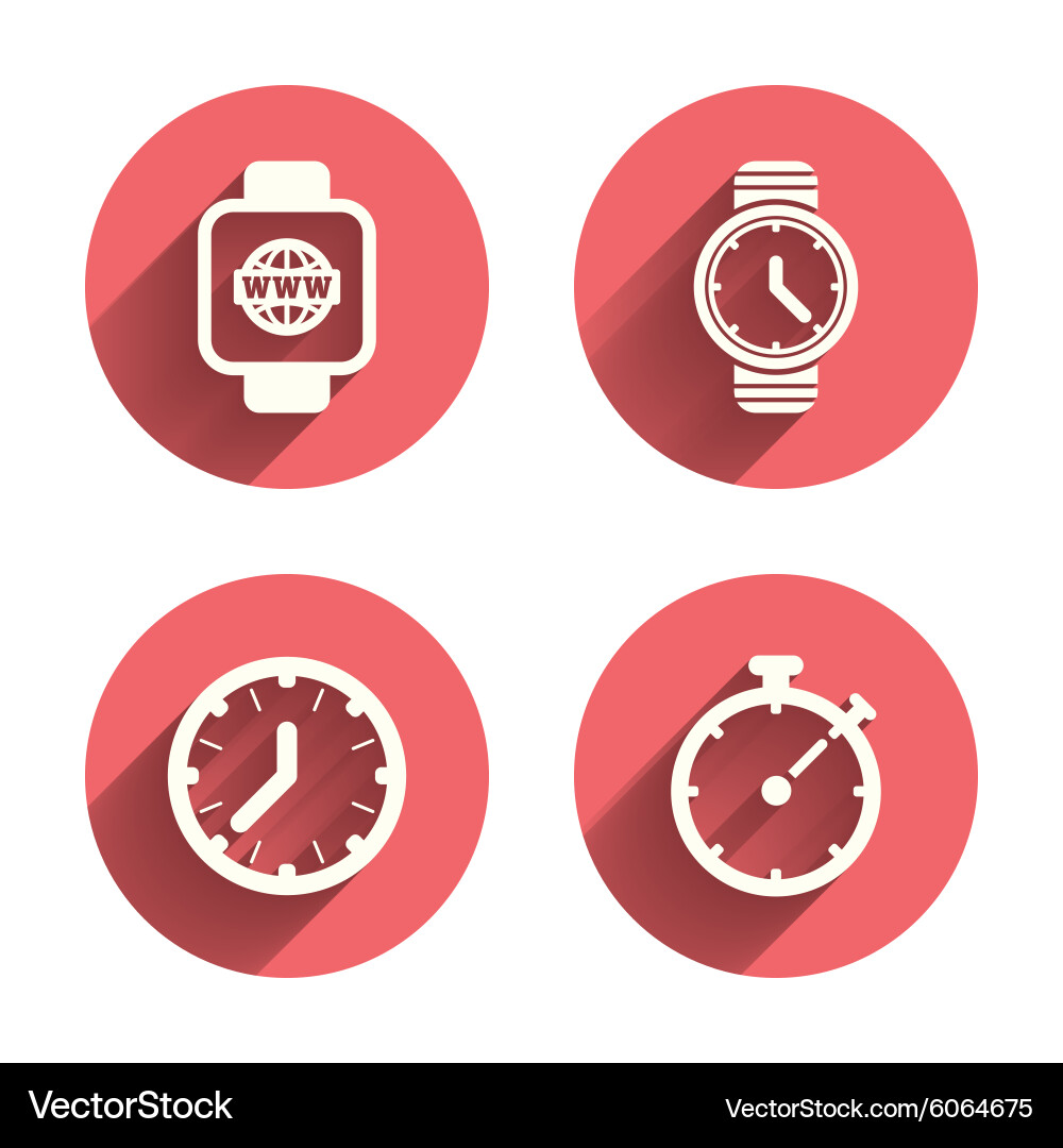 Smart watch mechanical clock time and timer Vector Image