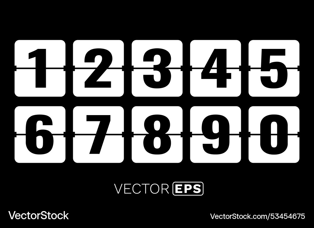 Time numbers set clock vector image