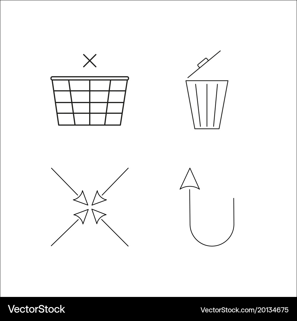 Web simple linear icon setsimple outline icons vector image