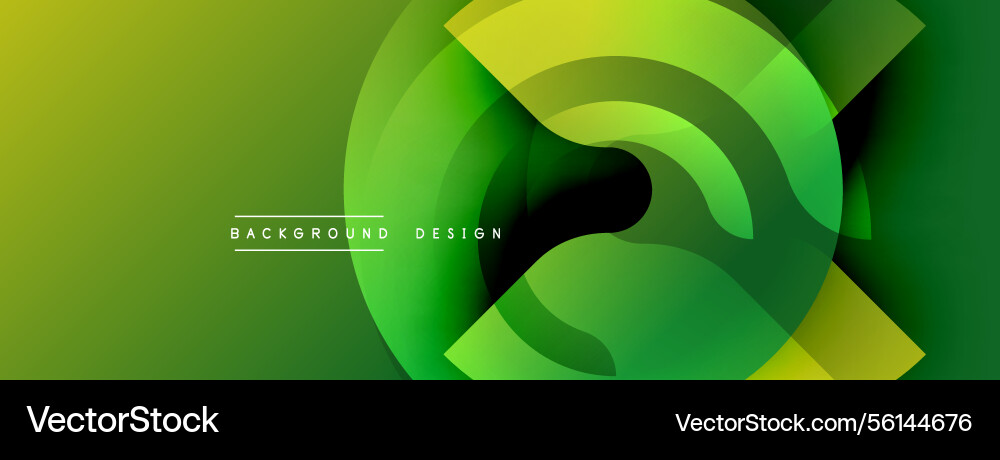 Abstract green design overlapping circles create Vector Image