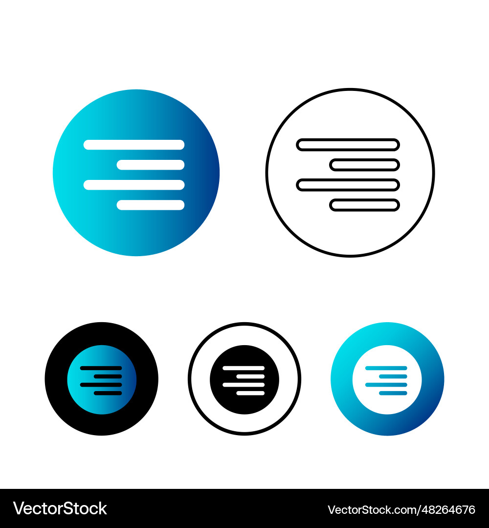 Abstract text align right icon vector image