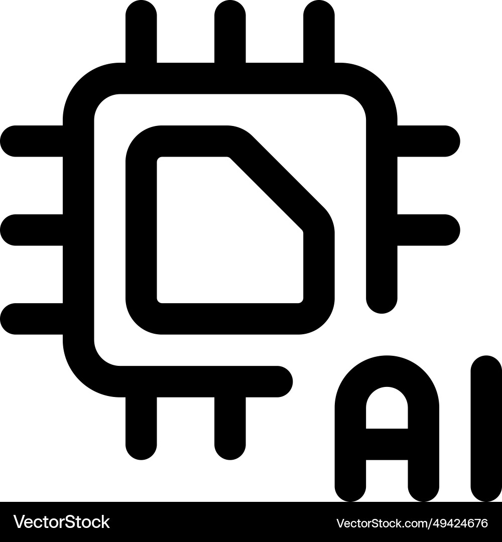 Ai chip with high computing power vector image