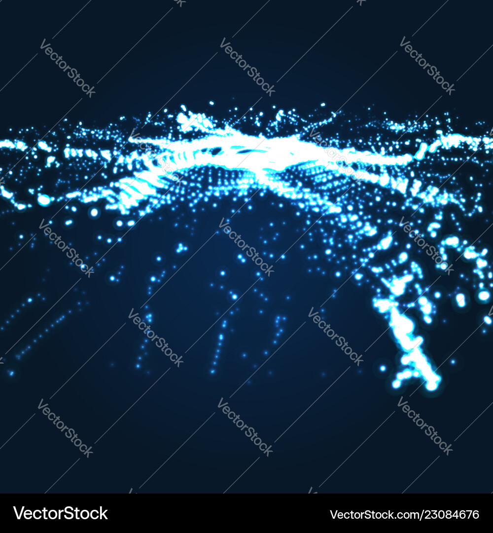 Array with dynamic particles 3d technology style Array with dynamic particles 3d technology style vector image