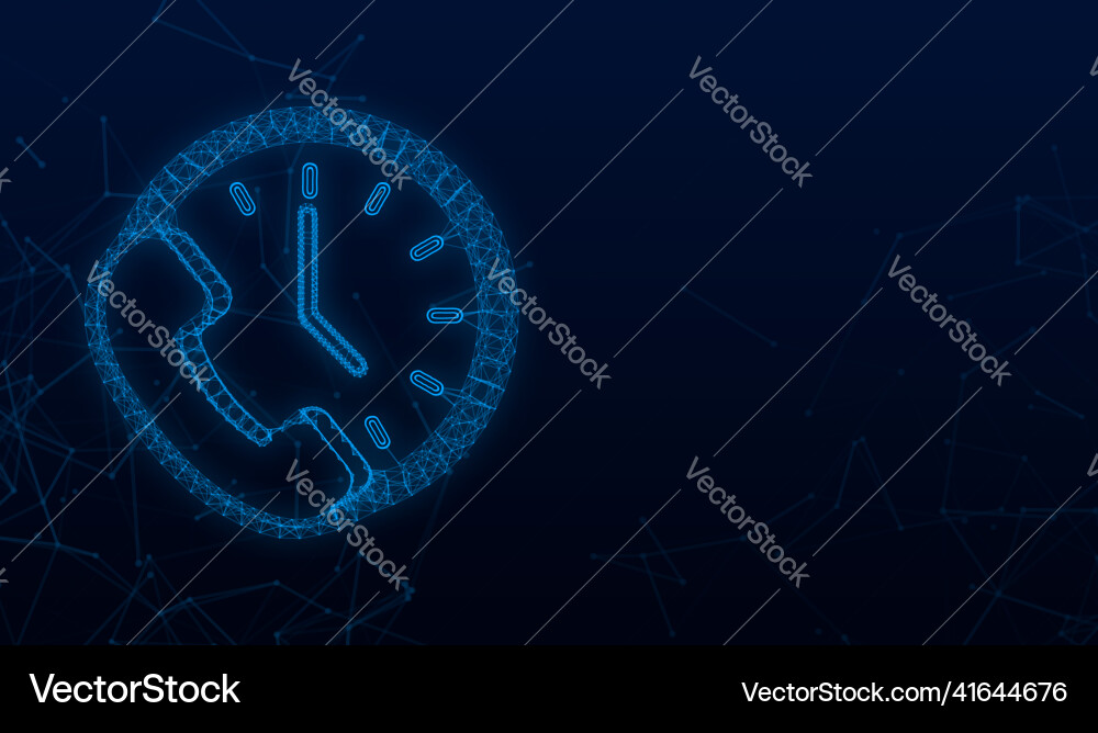 Call duration plexus icon waiting time Call duration plexus icon waiting time vector image