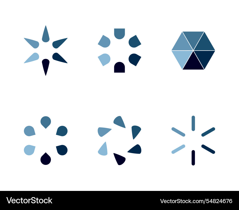 Collection loading bar status icon set of loaded vector image