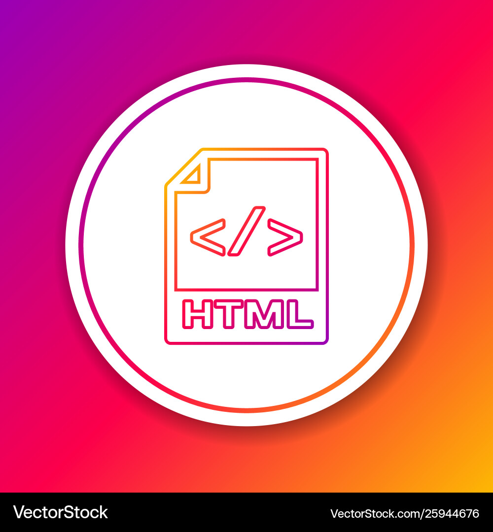 Color html file document icon download Vector Image
