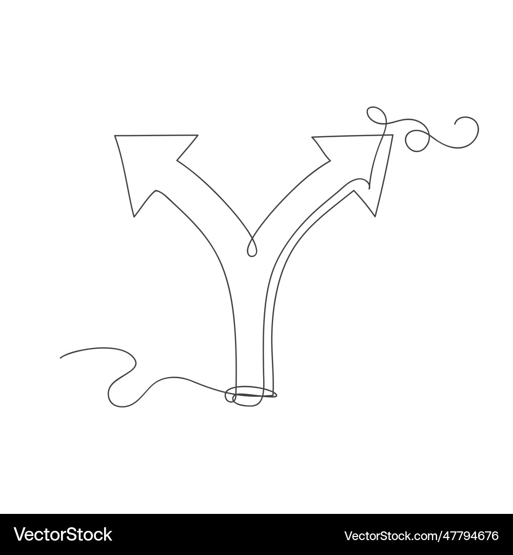 Continuous one line art choice icon or alternate Continuous one line art choice icon or alternate vector image